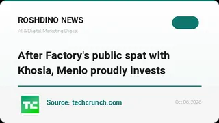 پس از درگیری علنی با وینود خسلا، Menlo Ventures رسماً در استارتاپ کدنویسی Factory سرمایهگذاری کرد