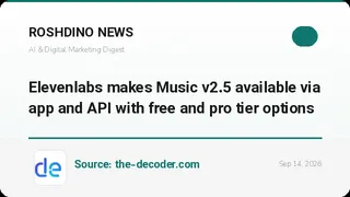 ElevenLabs موسیقیساز Music v2.5 را با پلن رایگان و حرفهای عرضه کرد